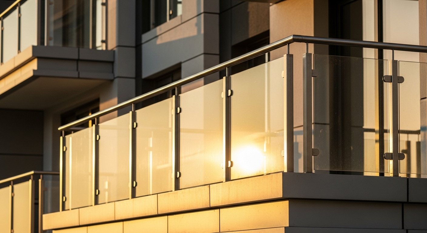 SS304 balcony railing apartment Hyderabad by Sun Railings