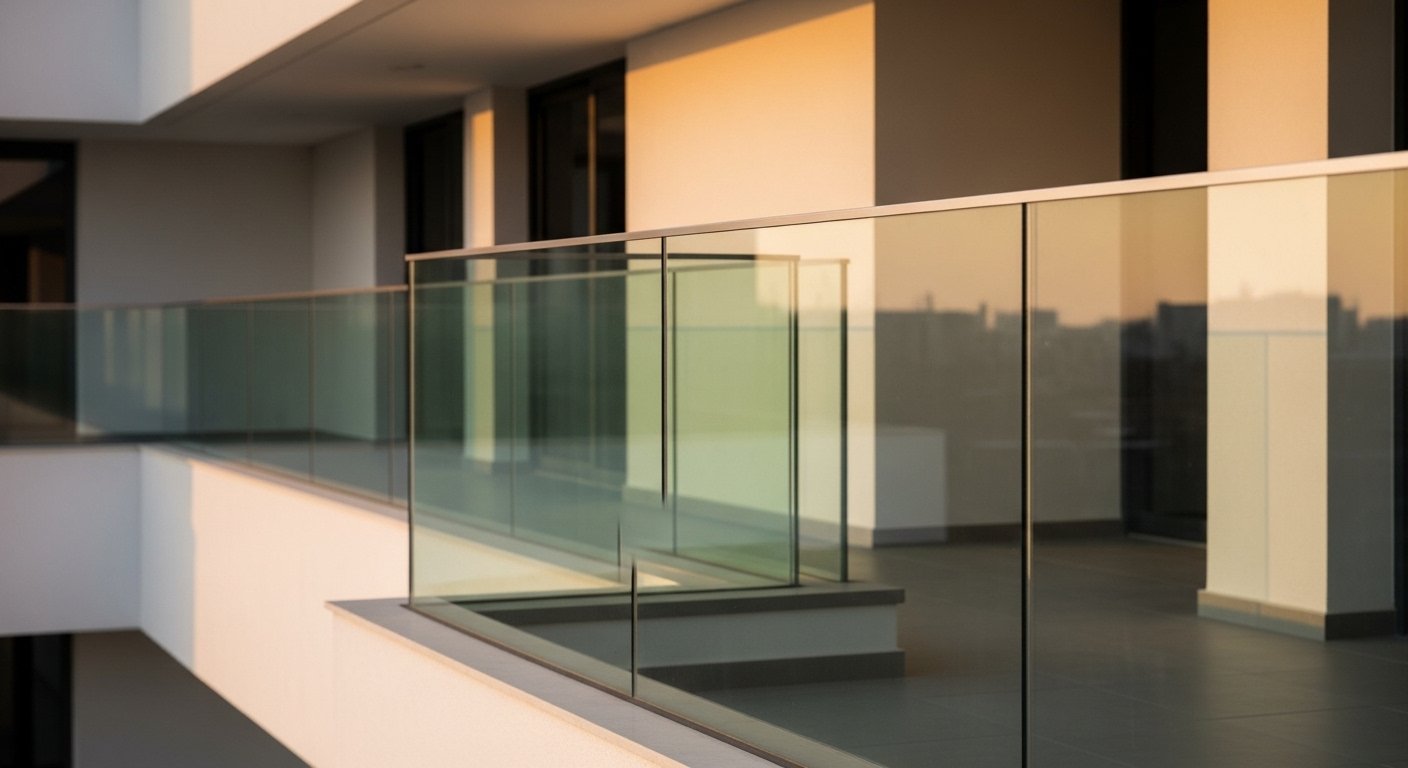 Frameless glass railing balcony installation Hyderabad by Sun Railings