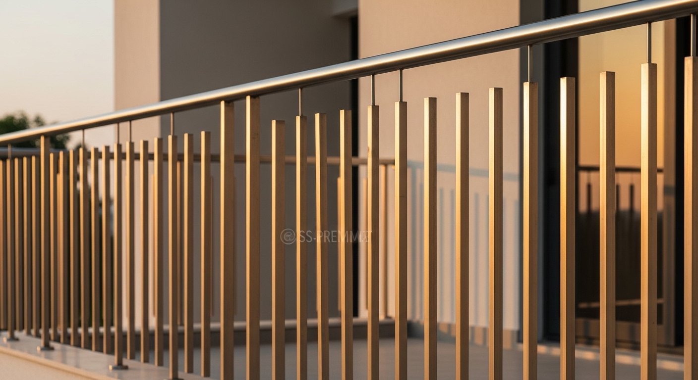 Stainless steel railing at institutional campus Hyderabad IS 875 compliant by Sun Railings